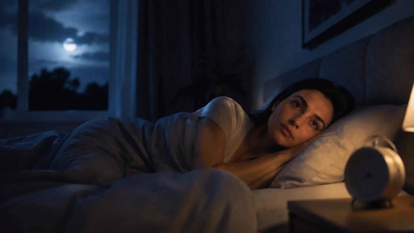 Uyku bozuklukları nedeniyle gece uyuyamayan kişi